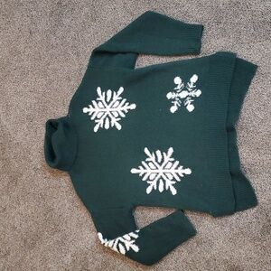 Anthropologie Cupcakes & Cashmere Turtleneck Snowflake Revolve Sweater sz M
